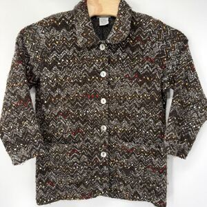 The Territory Ahead Knit Sweater Button Up‎ Women's Large Petite Multicolor